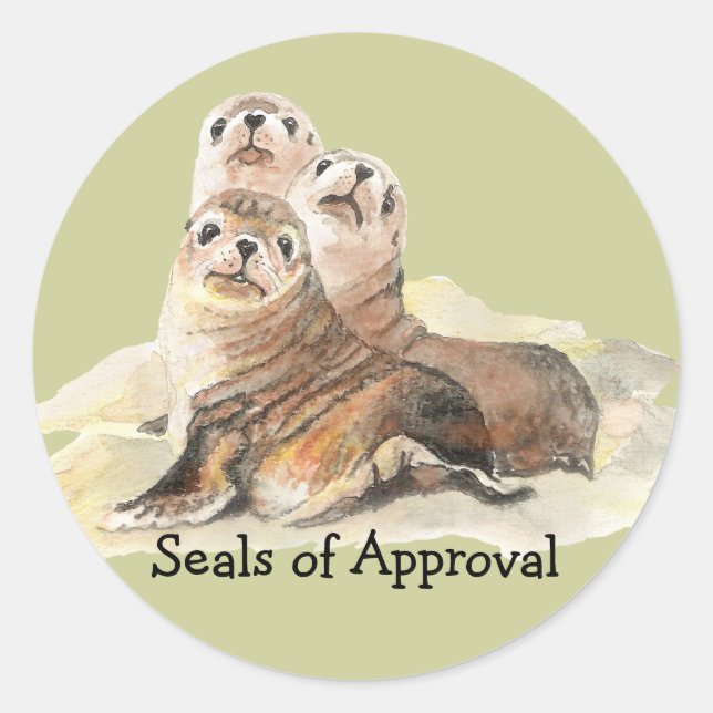 Fun "Seals of Approval" with Cute Watercolor Seals (Front)