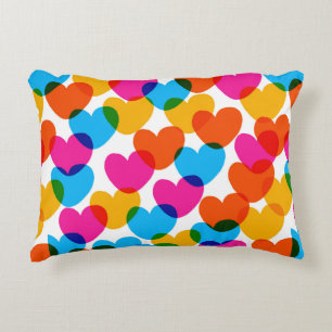 Fun seamless vintage love heart background in pret accent pillow