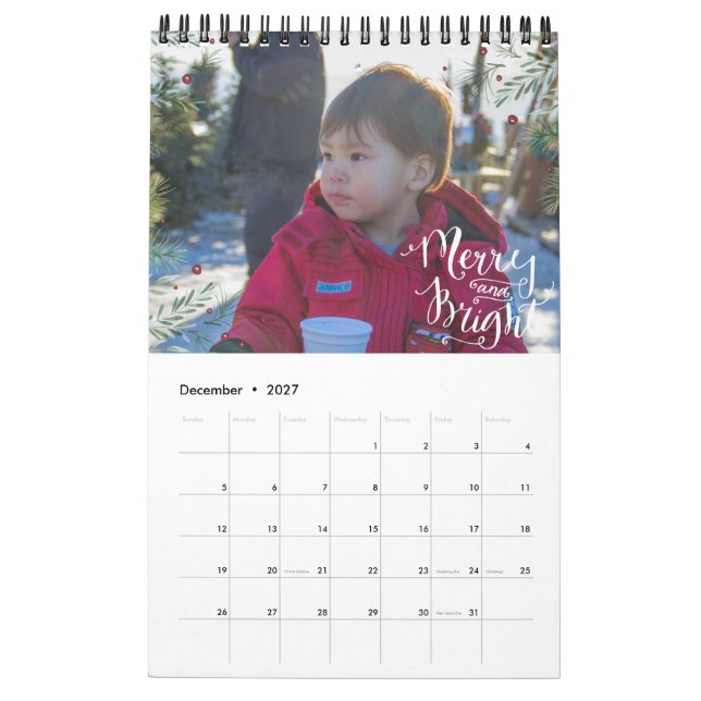 Fun Seasonal Overlay | Photo Personalized Calendar (Dec 2027)