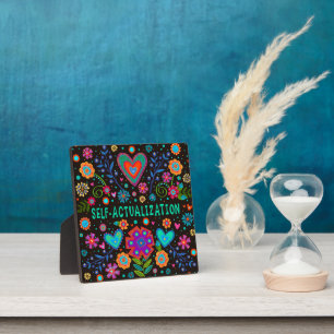 Fun Self-Actualization Inspirational Heart Floral Plaque