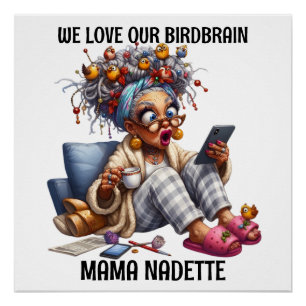 Fun Senior With Birds Poster