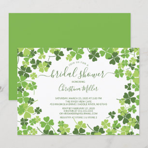 Fun Shamrock Irish Bridal Shower Invitation