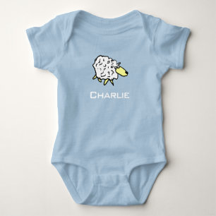 Fun Sheep Design. Add Choice of Name. Newborn Baby Bodysuit