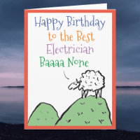 Fun Sheep Design Happy Birthday to an Electrician