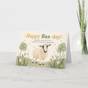 Fun sheep happy birthday card