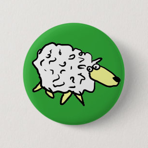 Fun Sheep in a Cartoon Style 2 Inch Round Button