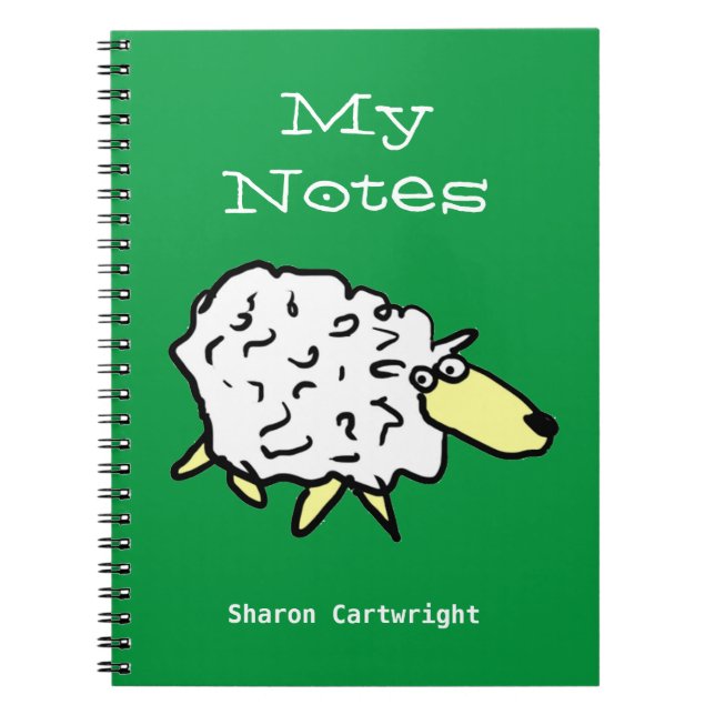 Fun Sheep in a Cartoon Style Notebook (Front)