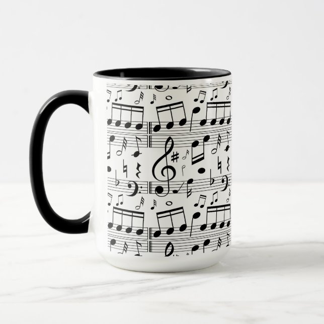 Fun Sheet Music Notes Musician art Mug (Left)