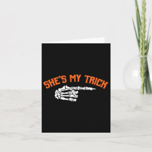 Fun She's My Trick He's My Treat Halloween Couple Card