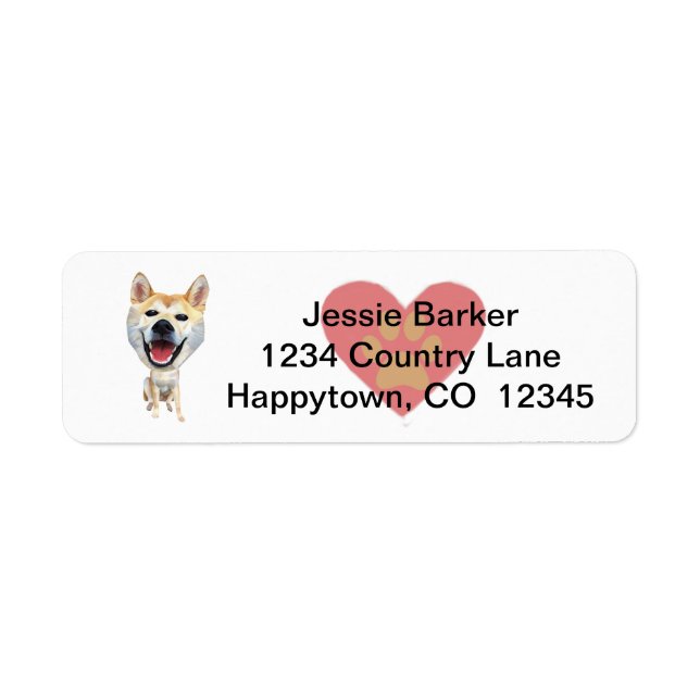 Fun Shiba Inu Return Address Label (Front)