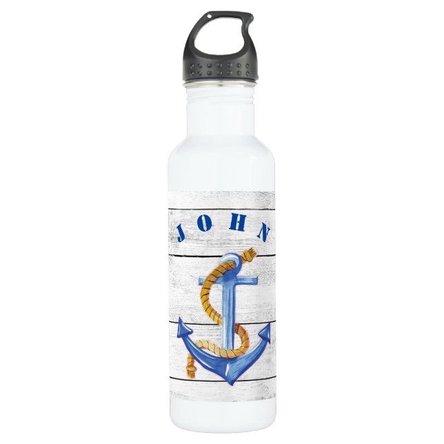 Fun Ships Anchor Personalized  710 Ml Water Bottle (Front)