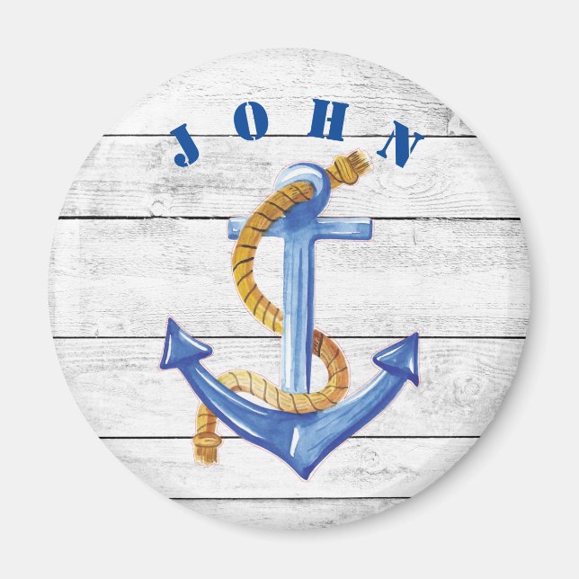 Fun Ships Anchor Personalized  Magnet (Front)