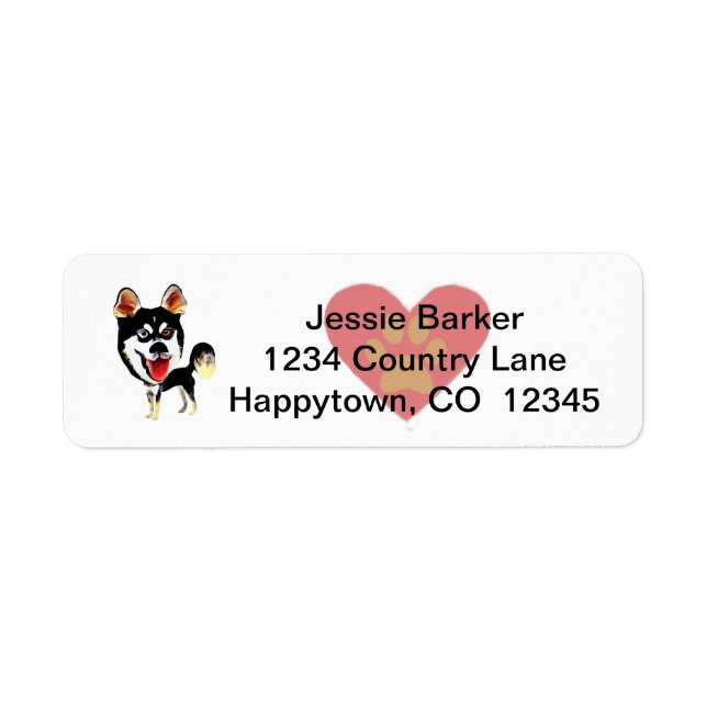 Fun Siberian Husky Return Address Label (Front)