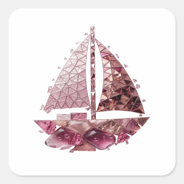 Fun Silver Abstract Decal Design Square Sticker (Front)