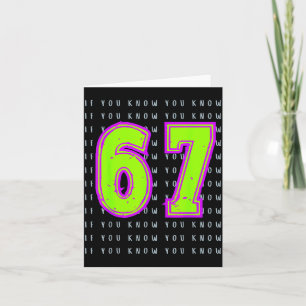 Fun Six Seven 6 7 Meme Design  Card