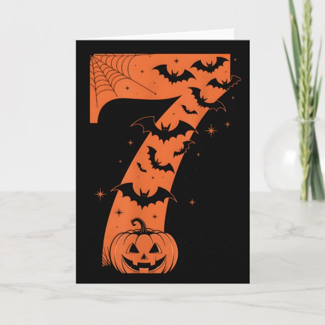 Fun Six Seven 6 7 Meme Design Couples Halloween  Card (Front)