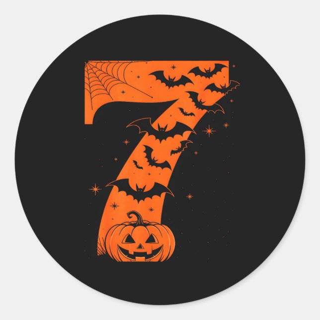 Fun Six Seven 6 7 Meme Design Couples Halloween  Classic Round Sticker (Front)