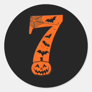 Fun Six Seven 6 7 Meme Design Couples Halloween  Classic Round Sticker