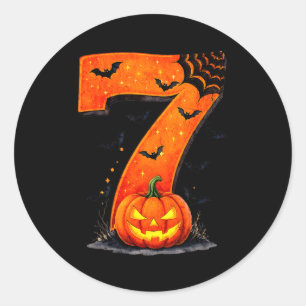 Fun Six Seven 6 7 Meme Design Couples Halloween  Classic Round Sticker