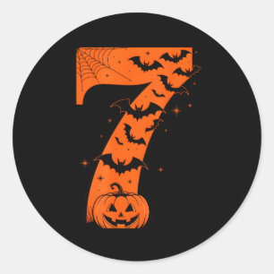 Fun Six Seven 6 7 Meme Design Couples Halloween  Classic Round Sticker