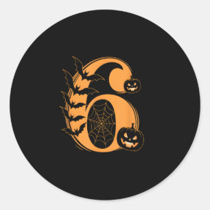 Fun Six Seven 6 7 Meme Design Couples Halloween  Classic Round Sticker