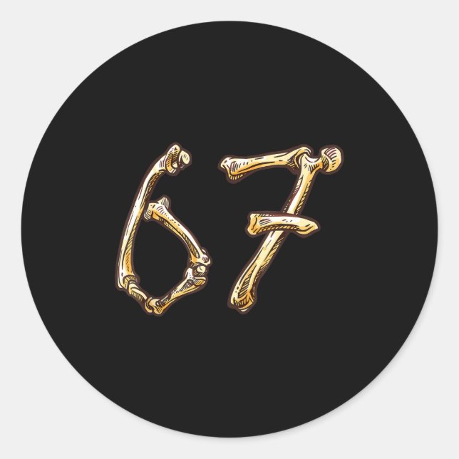 Fun Six Seven 6 7 Meme Design Couples Halloween  Classic Round Sticker (Front)