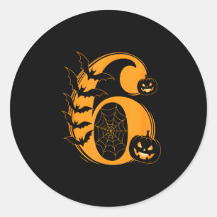 Fun Six Seven 6 7 Meme Design Couples Halloween  Classic Round Sticker