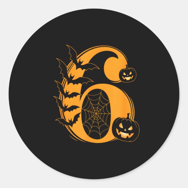 Fun Six Seven 6 7 Meme Design Couples Halloween  Classic Round Sticker (Front)