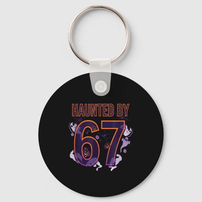 Fun Six Seven 6 7 Meme Design Couples Halloween  Keychain (Front)