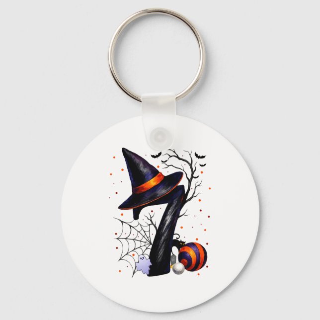 Fun Six Seven 6 7 Meme Design Couples Halloween  Keychain (Front)