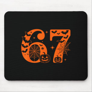 Fun Six Seven 6 7 Meme Design Couples Halloween Mouse Pad