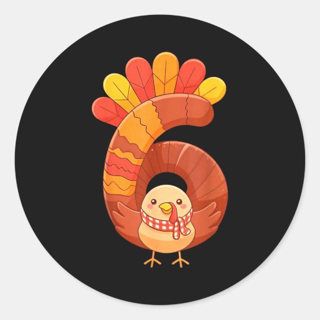Fun Six Seven 6 7 Meme Design Couples Thanksgiving Classic Round Sticker (Front)