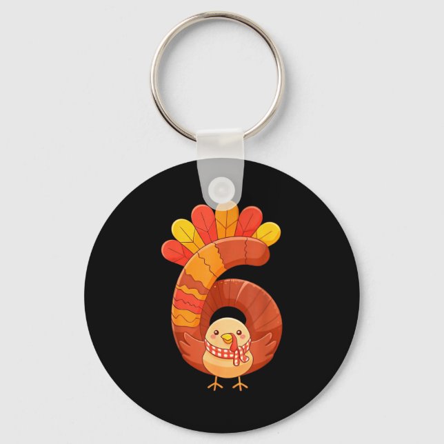 Fun Six Seven 6 7 Meme Design Couples Thanksgiving Keychain (Front)