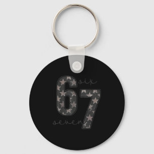 Fun Six Seven 6 7 Meme Design  Keychain