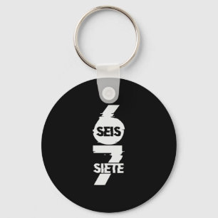 Fun Six Seven In Spanish Seis Siete 67 Brainrot Me Keychain