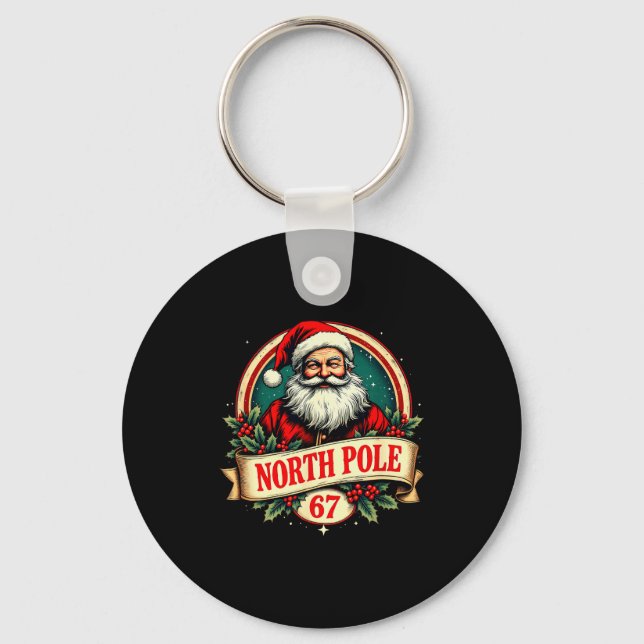 Fun Six Seven Meme Design – Internet Energy - Xmas Keychain (Front)