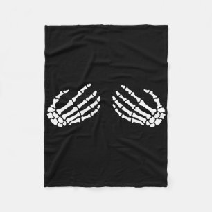Fun Skeleton Hands Halloween Girls Skeleton Bra Fleece Blanket