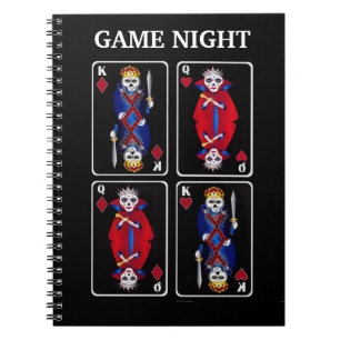 Fun Skeleton Kings and Queens Poker Playing Cards Notebook