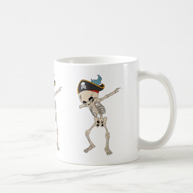 Fun Skeleton Pirate Halloween Dab Dancer Coffee Mug (Right)