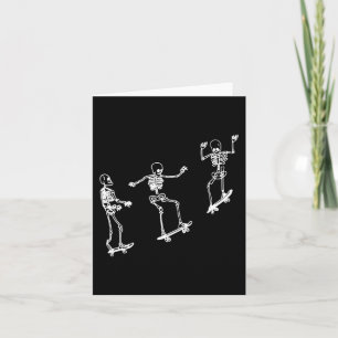 Fun Skeleton Skateboard Halloween Skateboarding Sk Card