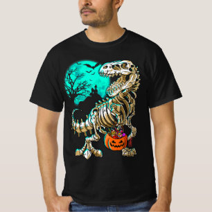 Fun Skeleton TRex Halloween Boys Dino Kids Fossil T-Shirt