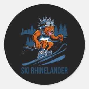 Fun Ski Rhinelander Winter Sports Adventure Crazy  Classic Round Sticker