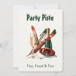 Fun Ski Themed Christmas Holiday Party Invitation