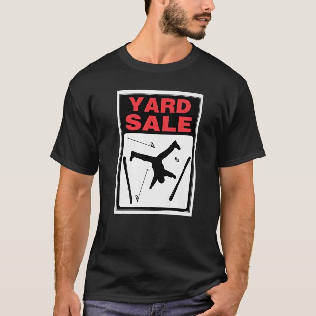 Fun Skiing Day Yard Sale Skier And Gear Everywhere T-Shirt (Front)