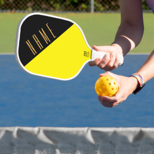 Fun Sleek Black Diagonal Colour Block Optional Tex Pickleball Paddle