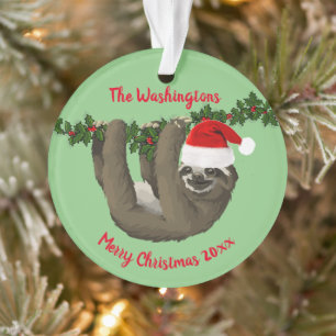 Fun Sloth à Santa Hat Noël