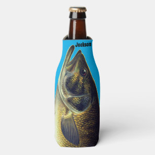 Fun Small Mouth Bass and Name Bottle Cooler