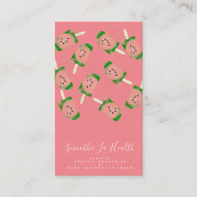 Fun Smoothie Milk Shake Fruit and Ice Cream Shop Business Card (Front)