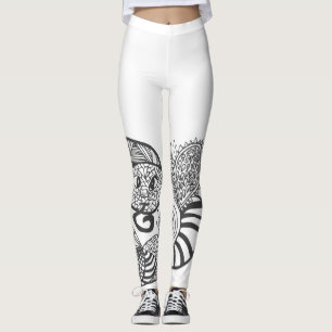 Fun Snake Doodle Pattern Leggings