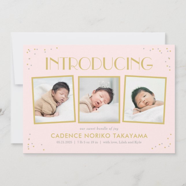 Fun Snapshots Editable Colour Birth Announcement (Front)